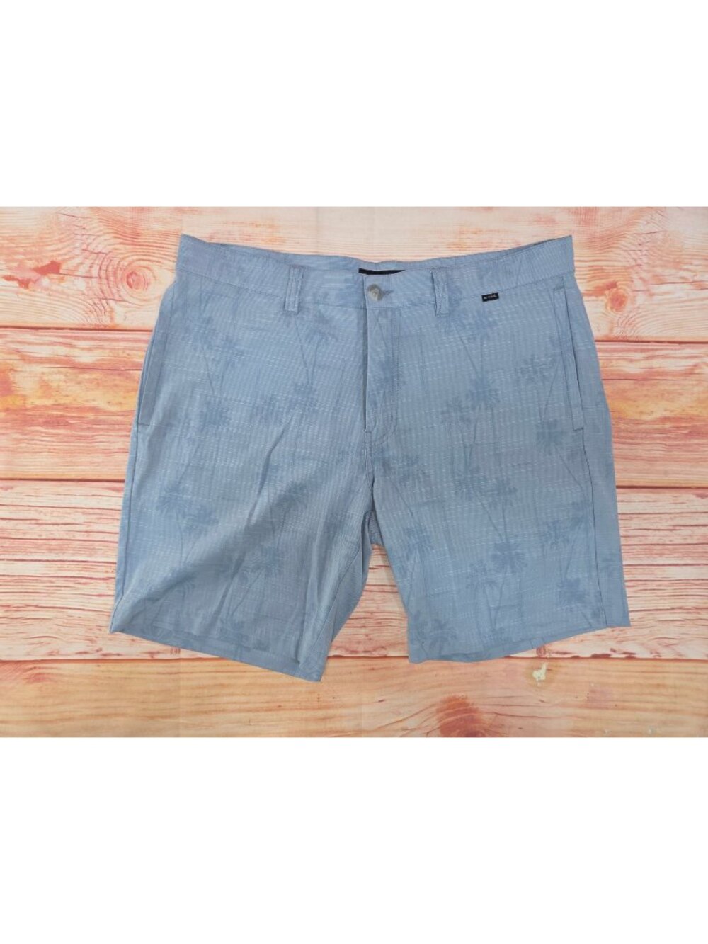 Travis Mathew Mens Palm Tree Print Blue Shorts 36
